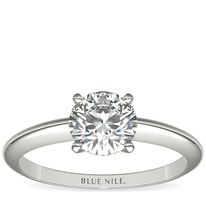 Classic Four-Prong Solitaire Engagement Ring in 18k White Gold