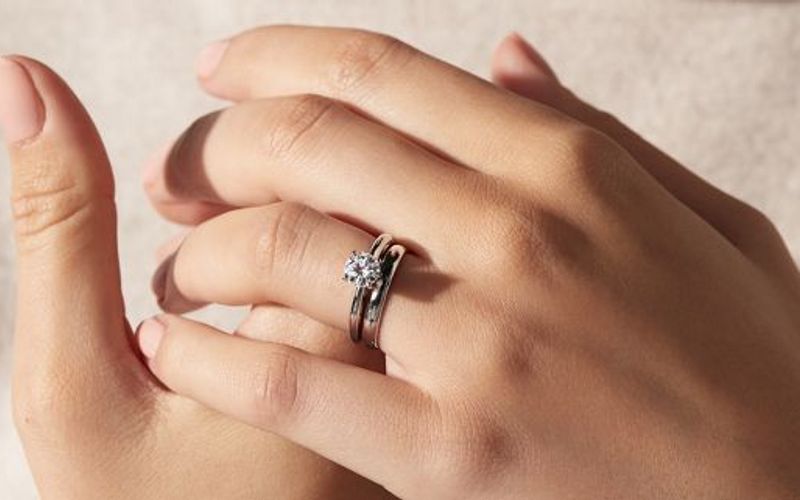 Classic Solitaire engagement ring and wedding band