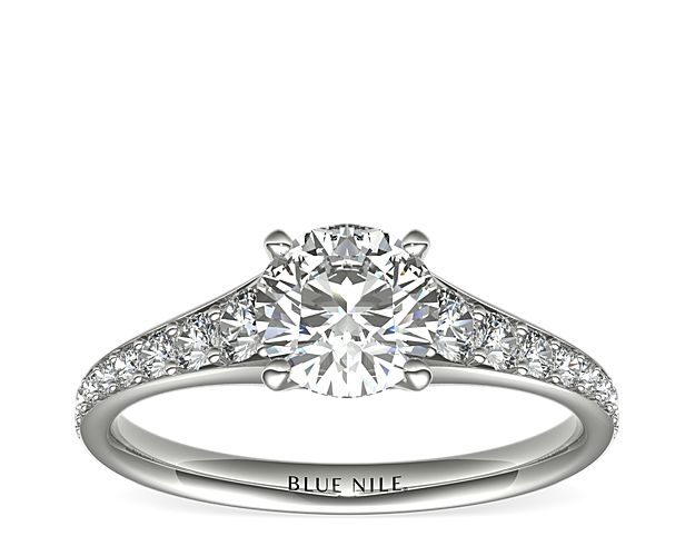 Graduated Diamond Engagement Ring in 14k White Gold (1/3 ct. tw.)