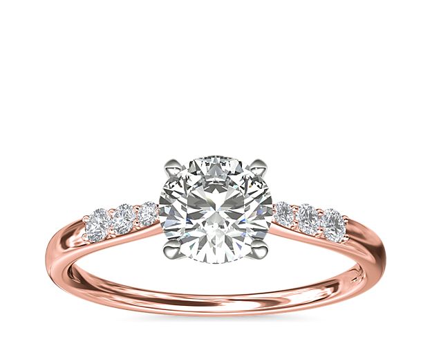 Petite Diamond Engagement Ring in 14k Rose Gold (1/10 ct. tw.)