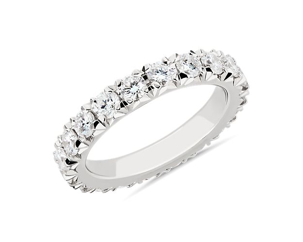 French Pavé Diamond Eternity Ring in Platinum (2 ct. tw.)