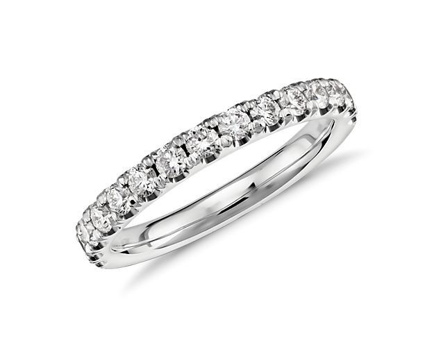 Scalloped Pavé Diamond Ring in Platinum (1/2 ct. tw.)
