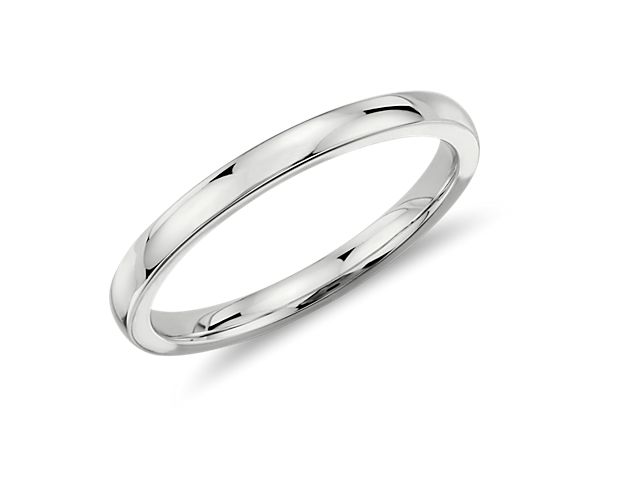 Low Dome Comfort Fit Wedding Ring in Platinum (2mm)