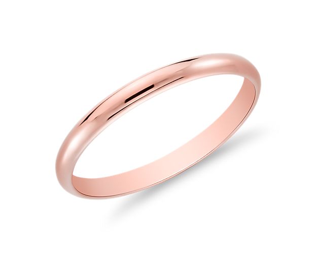 Classic Wedding Ring in 14k Rose Gold (2mm)