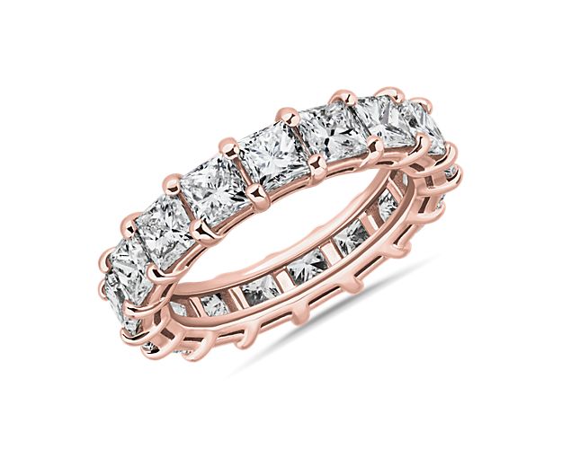 Lab Grown Diamond Princess Cut Eternity Ring in 14k Rose Gold (6 ct. tw.)