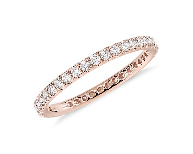Riviera Pavé Diamond Eternity Ring in 14k Rose Gold (1/2 ct. tw.)
