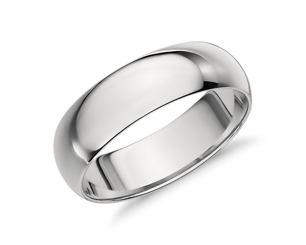 Mid-weight Comfort Fit Wedding Ring in Platinum (6mm)