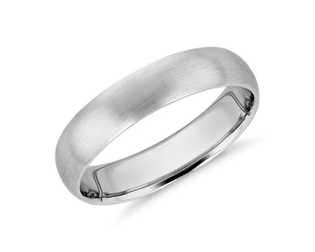 Matte Mid-weight Comfort Fit Wedding Ring in Platinum (5mm)