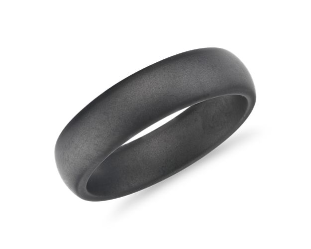 Comfort Fit Gray Wedding Ring in Tungsten (6mm)