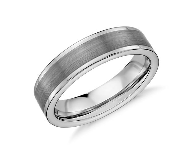 Satin Finish Wedding Ring in Gray Tungsten Carbide (6mm)