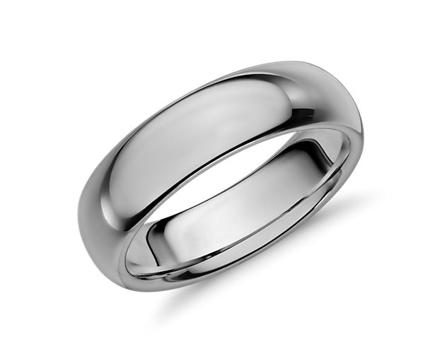 Comfort Fit Wedding Ring in Classic Gray Tungsten Carbide (6mm)