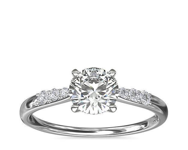 Petite Diamond Engagement Ring in 14k White Gold (1/10 ct. tw.)