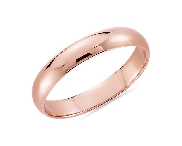 Classic Wedding Ring in 14k Rose Gold (4mm)
