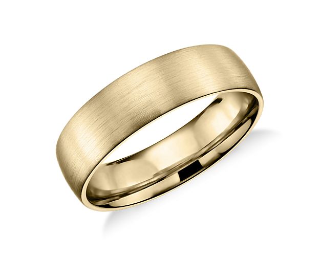 Matte Classic Wedding Ring in 14k Yellow Gold (6mm)