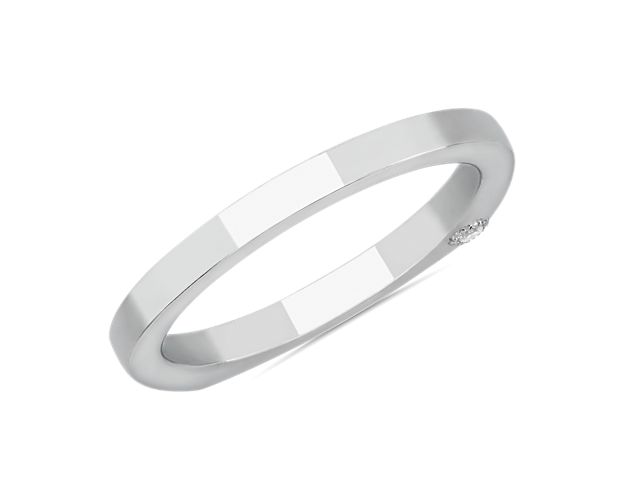 Bella Vaughan Euro Shank Diamond Wedding Ring in Platinum (0.015 ct. tw.)