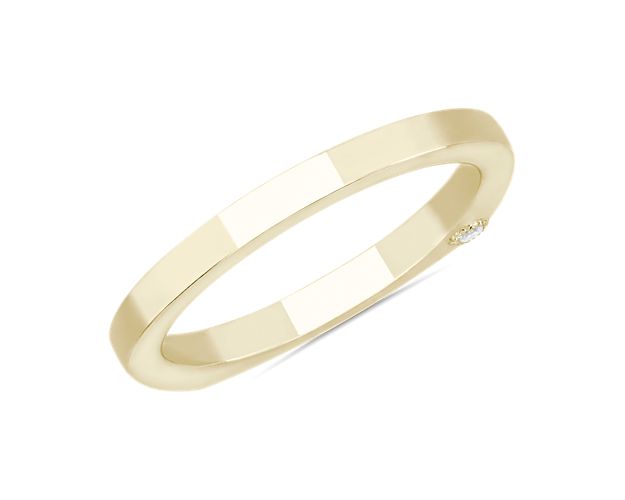 Bella Vaughan Euro Shank Diamond Wedding Ring in 18k Yellow Gold (0.015 ctw)