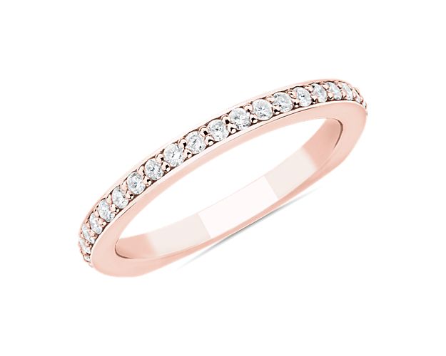 Bella Vaughan Euro Shank Diamond Wedding Ring in 18k Rose Gold (3/8 ct. tw.)