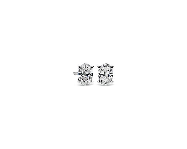 Lab Grown Diamond Oval Cut Stud Earrings in 14k White Gold (3/4 ct. tw.)