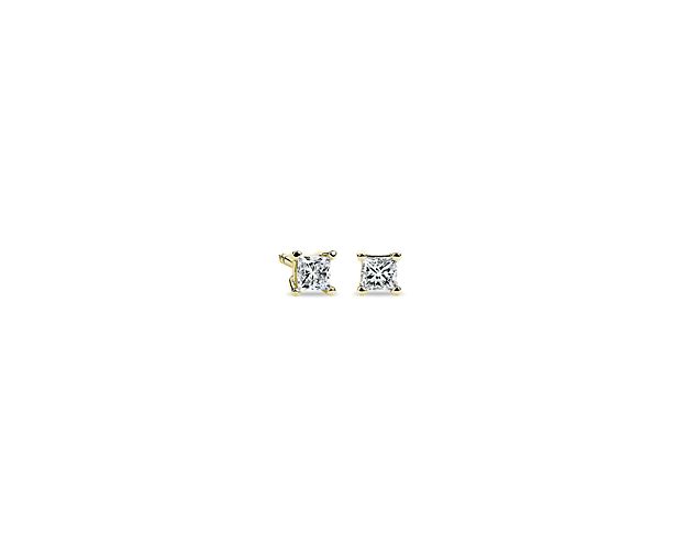 Princess Cut Diamond Stud Earrings in 14k Yellow Gold (1/4 ct. tw.)