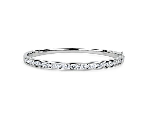 Lab Grown Diamond Channel-Set Bangle Bracelet in 14k White Gold (3 ct. tw.)