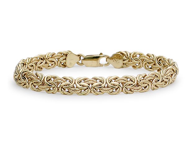8" Byzantine Bracelet in 18k Italian Yellow Gold (7.5 mm)