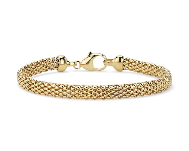 7.5" Popcorn Chain Bracelet in 14k Yellow Gold (6.2 mm)