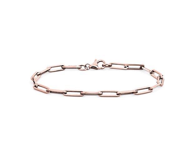 7.5" Paperclip Bracelet in 14k Italian Rose Gold (4 mm)