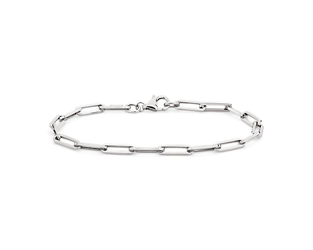 7.5" Paperclip Bracelet in 14k Italian White Gold (4 mm)