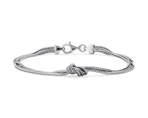 7.5" Silky Knot Bracelet in Sterling Silver (3.3 mm)