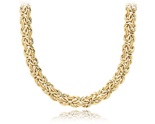 20" Byzantine Necklace in 18k Italian Yellow Gold (7.5 mm)