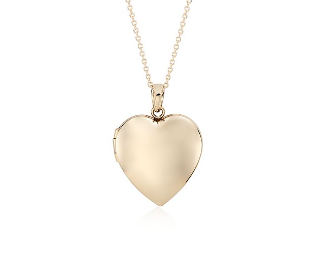18" Sweetheart Locket in 14k Yellow Gold