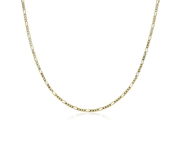 24" Figaro Chain in 14k Yellow Gold (2.25 mm)