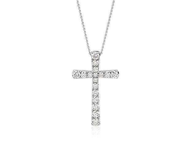Diamond Cross Pendant in 14k White Gold (3/4 ct. tw.)