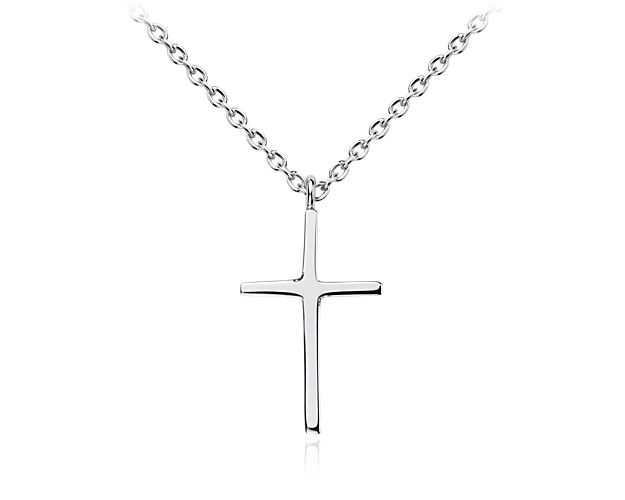 18" Cross Pendant in Sterling Silver (3 mm)