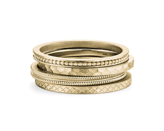 Fashion Ring Stack in 14k Yellow Gold