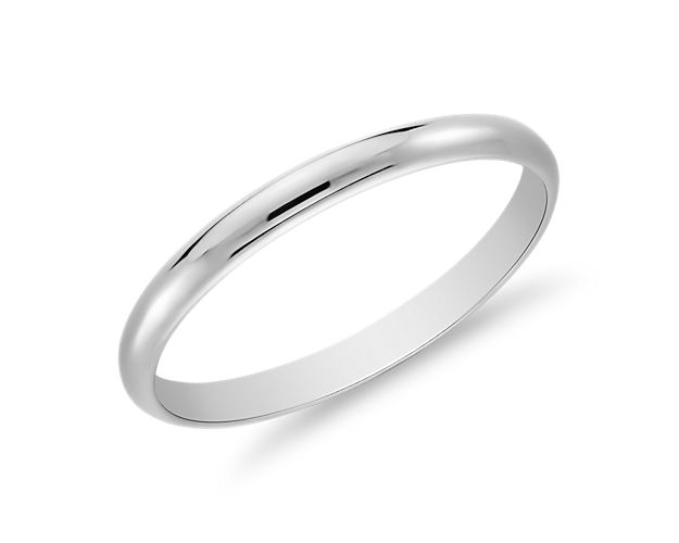 Classic Wedding Ring in 14k White Gold (2mm)