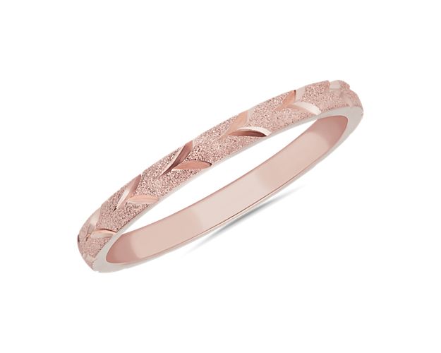 Swiss Cut Stackable Ring in 14k Rose Gold (2mm)