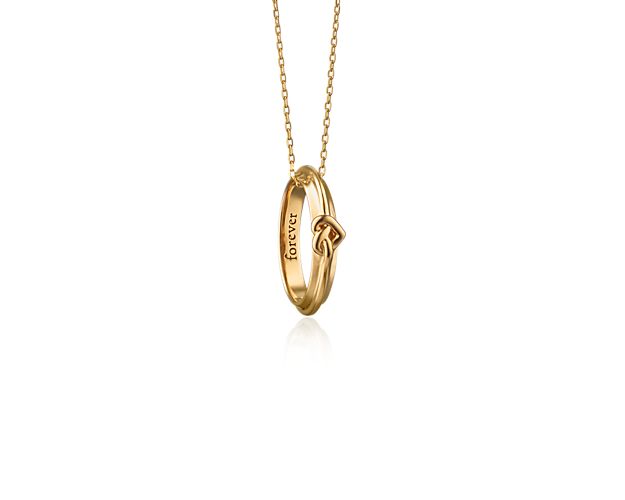 17" Monica Rich Kosann "Forever" Poesy Ring Necklace in 18k Yellow Gold (1 mm)