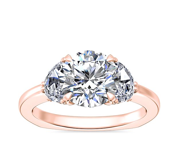 Bella Vaughan Moon Three Stone Engagement Ring in 18k Rose Gold (5/8 ct. tw.)