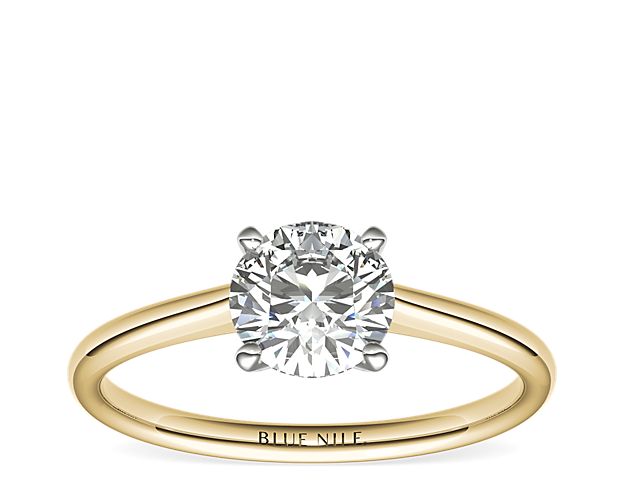 Petite Solitaire Engagement Ring in 18k Yellow Gold