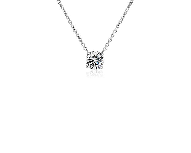 Lab Grown Diamond Floating Solitaire Pendant in 14k White Gold (1 ct. tw.)