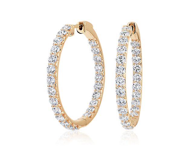 Lab Grown Diamond Eternity Hoop Earrings in 14k Yellow Gold (5 ct. tw.)