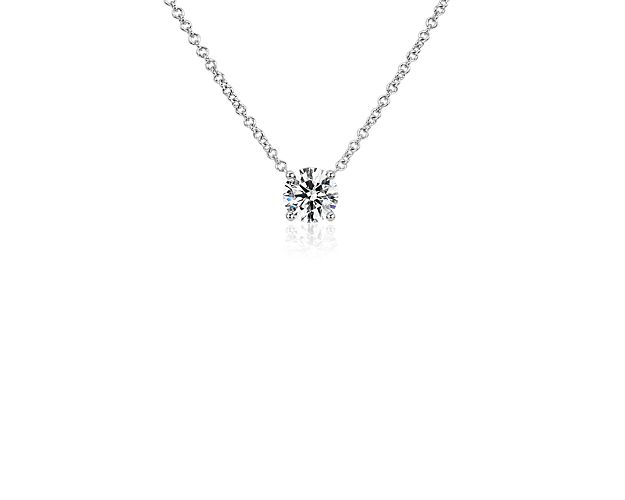Lab Grown Diamond Floating Solitaire Pendant in 14k White Gold (3/4 ct. tw.)