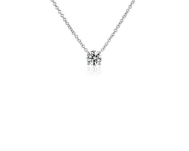 Lab Grown Diamond Floating Solitaire Pendant in 14k White Gold (1/2 ct. tw.)