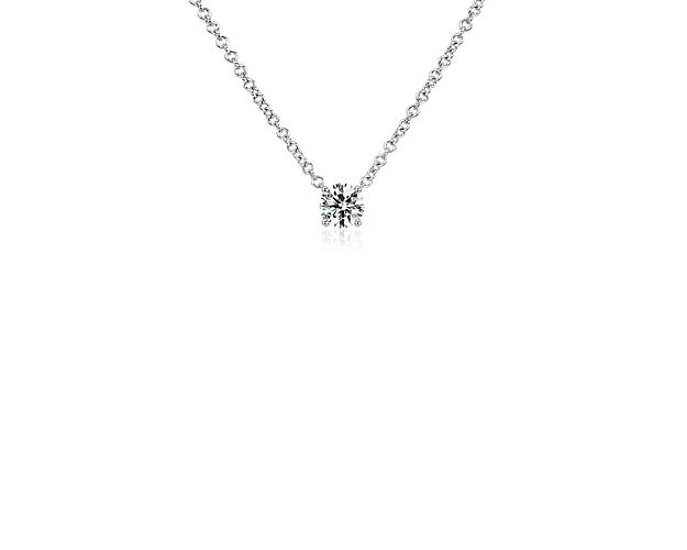 Lab Grown Diamond Floating Solitaire Pendant in 14k White Gold (1/4 ct. tw.)