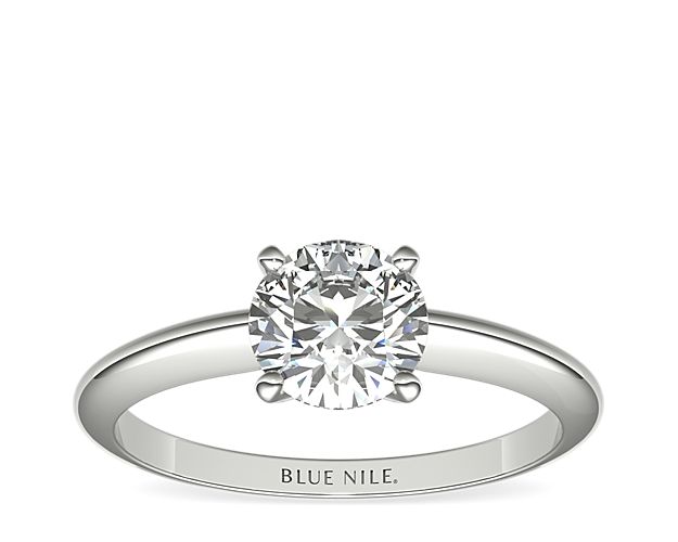 Classic Four-Prong Solitaire Engagement Ring in 18k White Gold