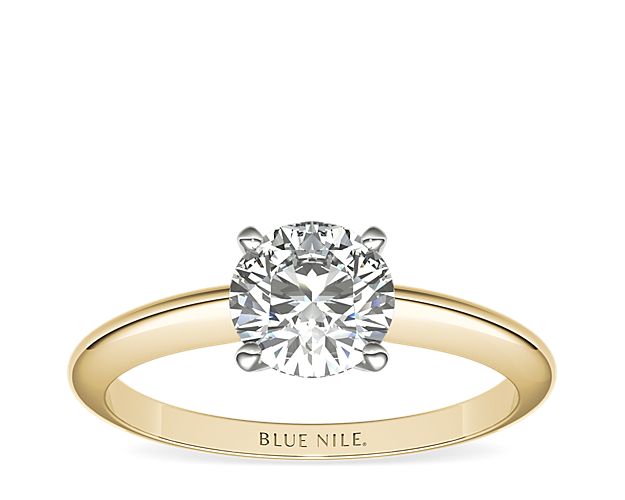Classic Four Prong Solitaire Engagement Ring in 18k Yellow Gold