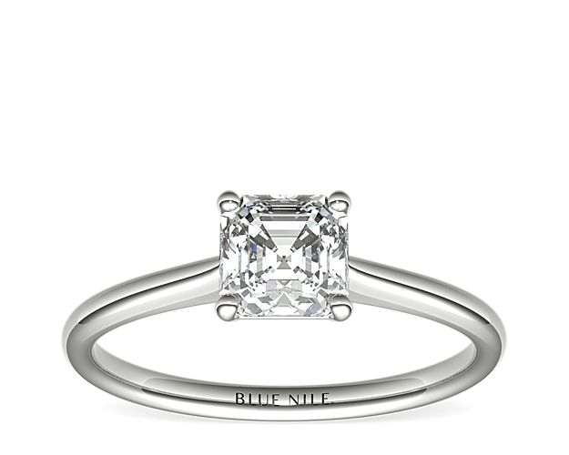 Petite Solitaire Engagement Ring in 14k White Gold