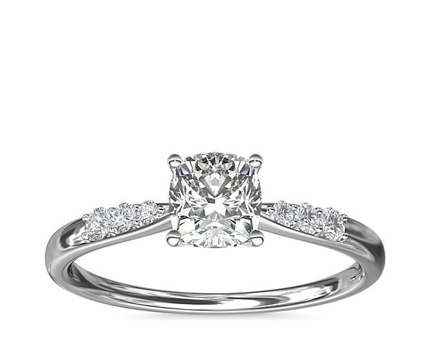 Petite Diamond Engagement Ring in 14k White Gold (1/10 ct. tw.)