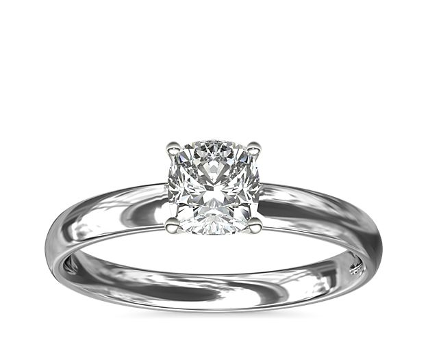 Classic Comfort Fit Solitaire Engagement Ring in 14k White Gold (2.5mm)